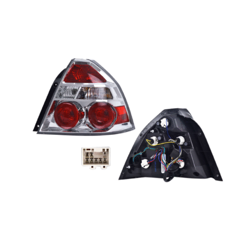 CALAVERA DERECHA CHEVROLET AVEO 2008 2009 2010 2011/ 2018 CROMADO/ROJO C/FOCO DEPO