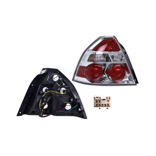 CALAVERA IZQUIERDA CHEVROLET AVEO 2008 2009 2010 2011/ 2018 CROMADO/ROJO C/FOCO DEPO