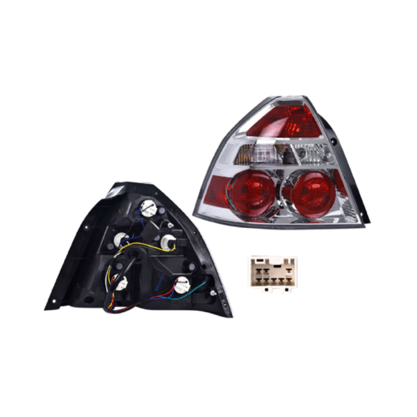 CALAVERA IZQUIERDA CHEVROLET AVEO 2008 2009 2010 2011/ 2018 CROMADO/ROJO C/FOCO DEPO